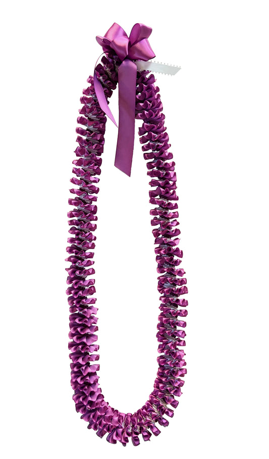 Orchid and White Plumeria Ribbon Lei