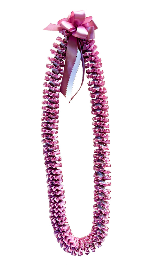 Rose and White Plumeria Ribbon Lei