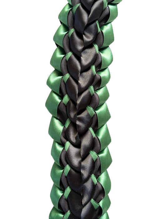 Forest Green and Black Open Ribbon Lei