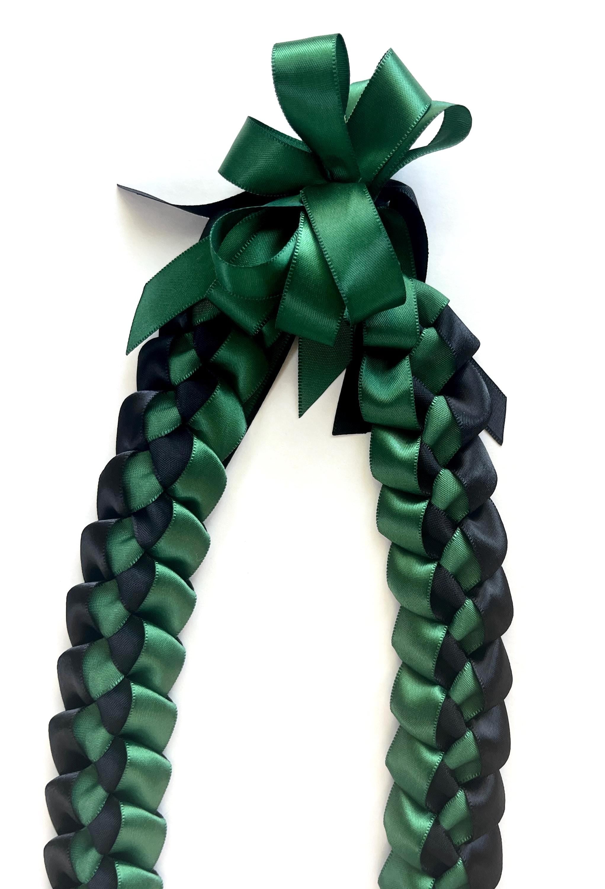 Forest Green and Black 5/8" Ribbon Lei