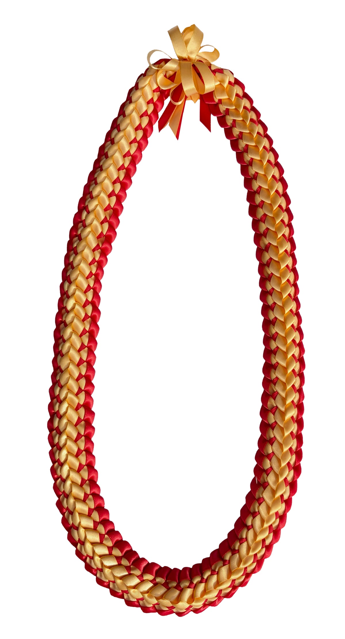 Gold and Red Double Ribbon Lei