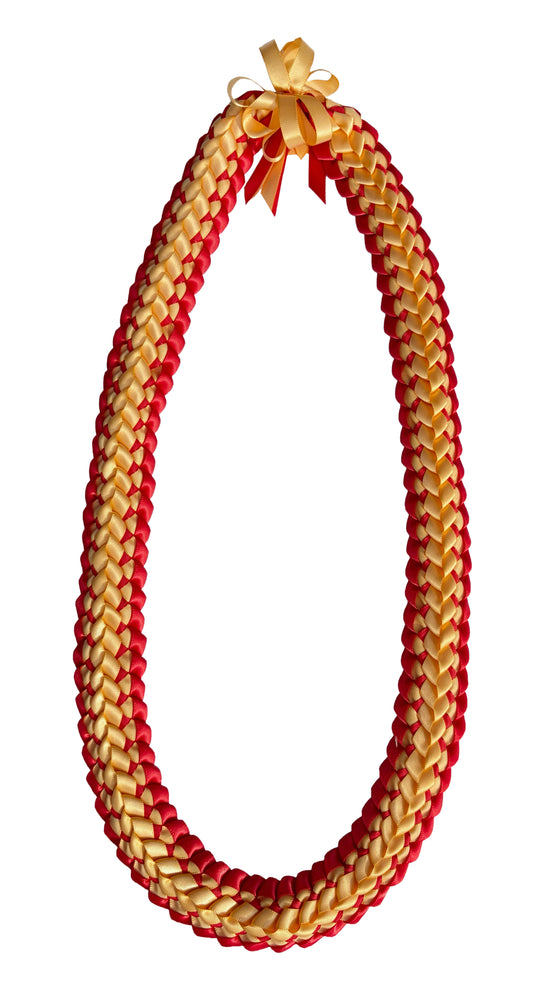 Gold and Red Double Ribbon Lei