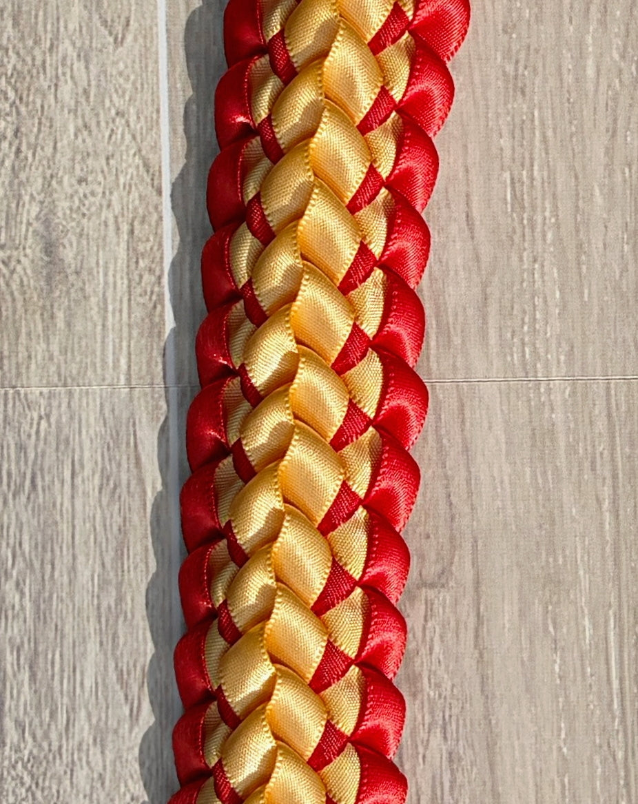 Gold and Red Double Ribbon Lei