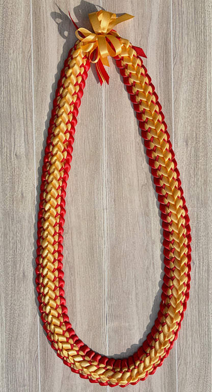Gold and Red Double Ribbon Lei