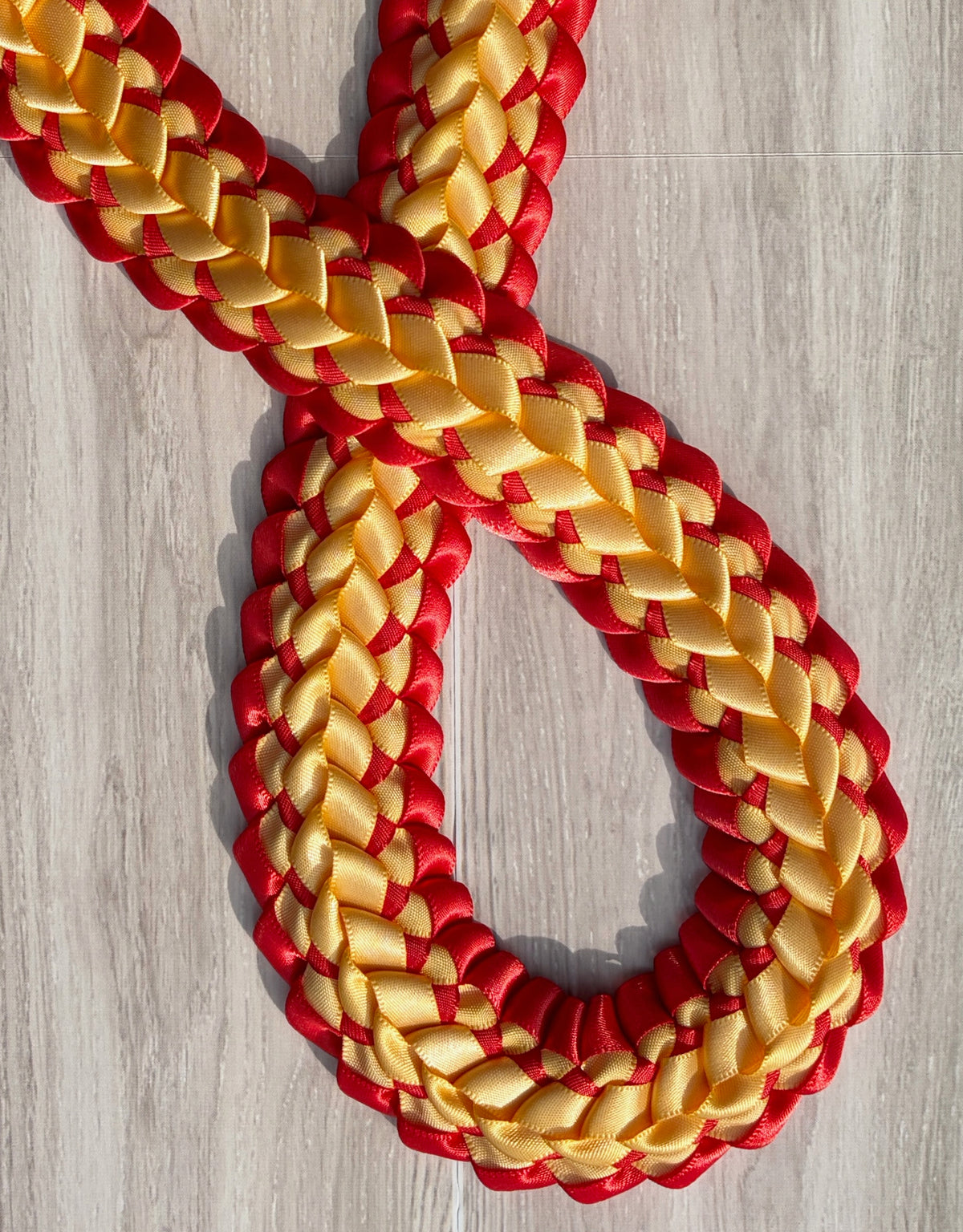 Gold and Red Double Ribbon Lei