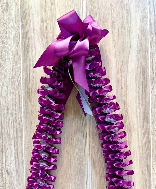 Orchid and White Plumeria Ribbon Lei