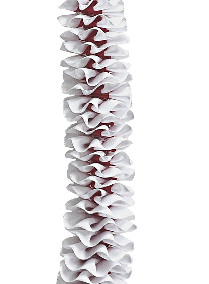 White and Red Plumeria Ribbon Lei