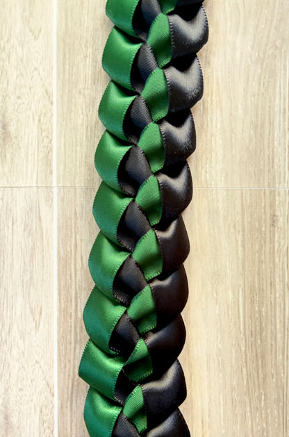 Forest Green and Black 5/8-inch Ribbon Lei