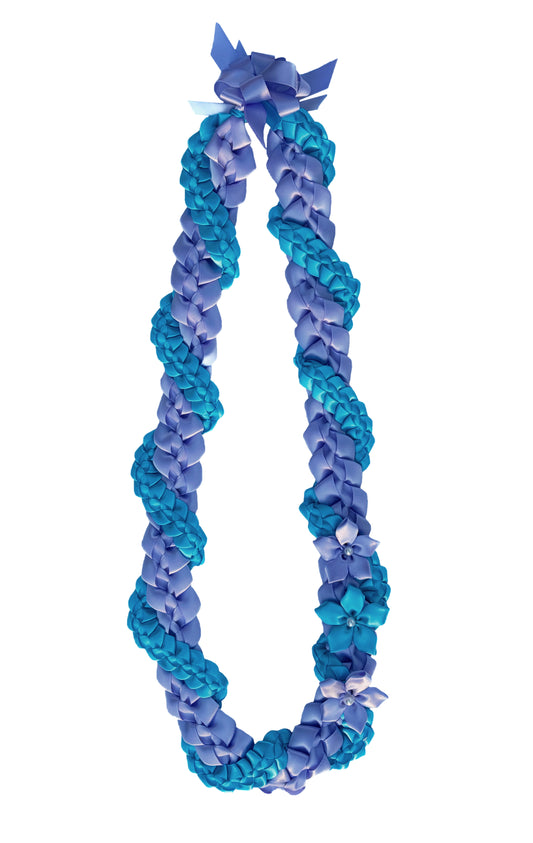 Iris and Turquoise Wrap Ribbon Lei