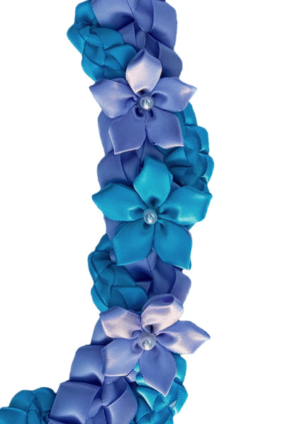 Iris and Turquoise Wrap Ribbon Lei