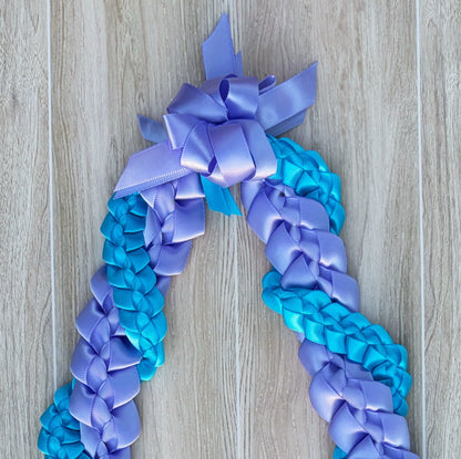 Iris and Turquoise Wrap Ribbon Lei