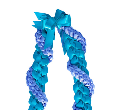 Turquoise and Iris Wrap Ribbon Lei