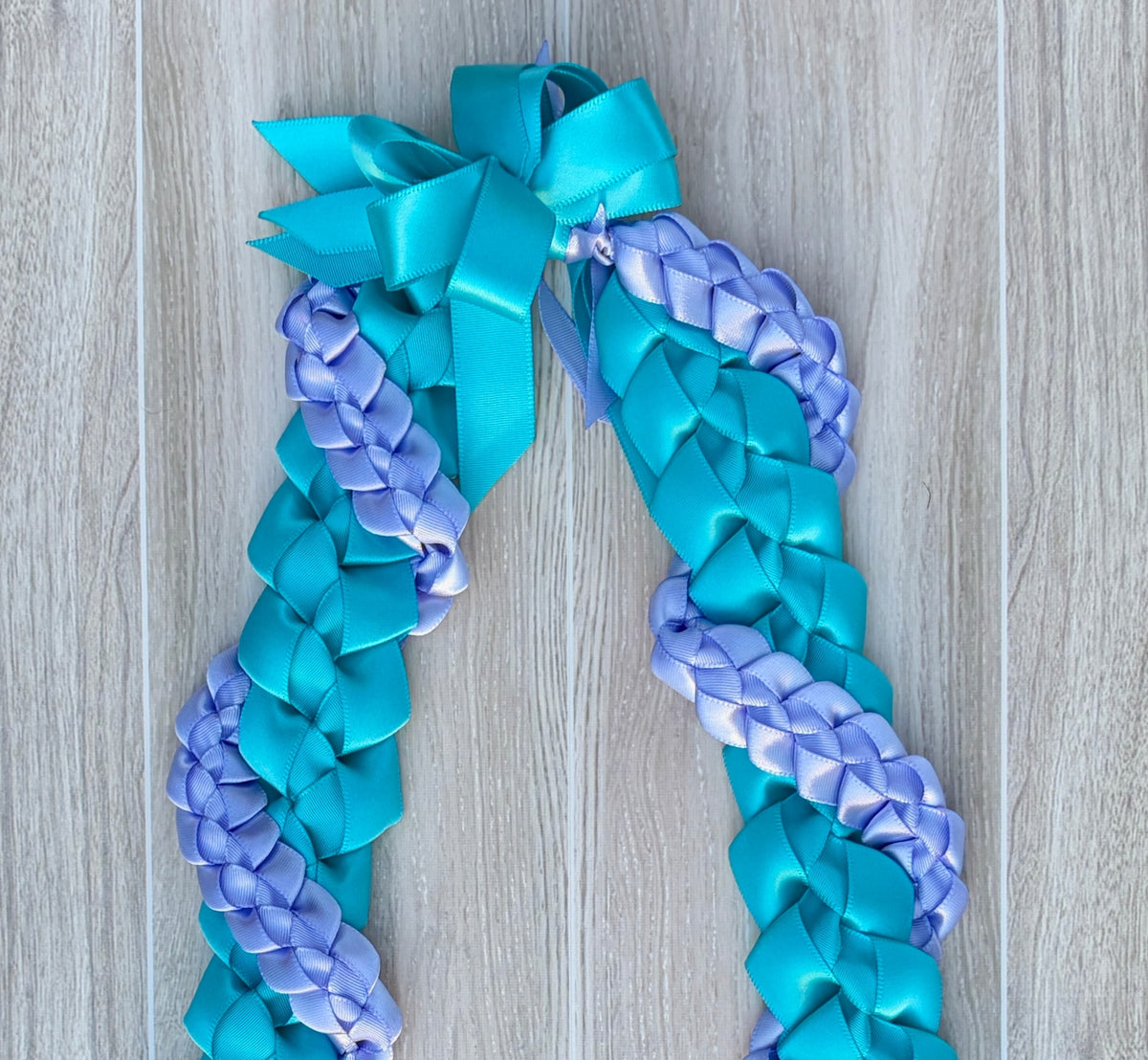 Turquoise and Iris Wrap Ribbon Lei