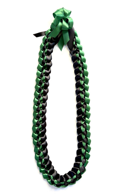 Forest Green and Black 5/8" Ribbon Lei