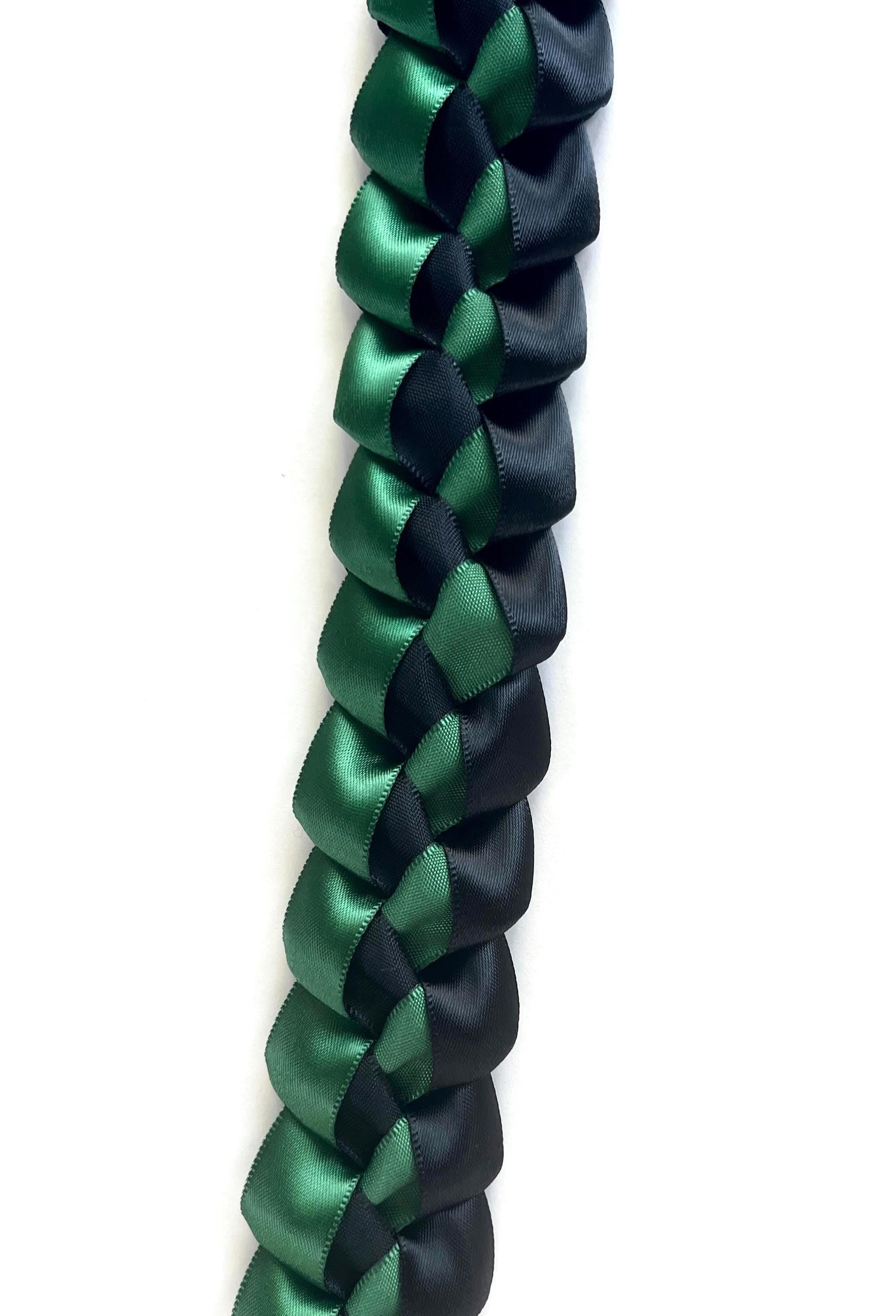 Forest Green and Black 5/8" Ribbon Lei
