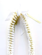 White and Light Yellow Plumeria Ribbon Lei