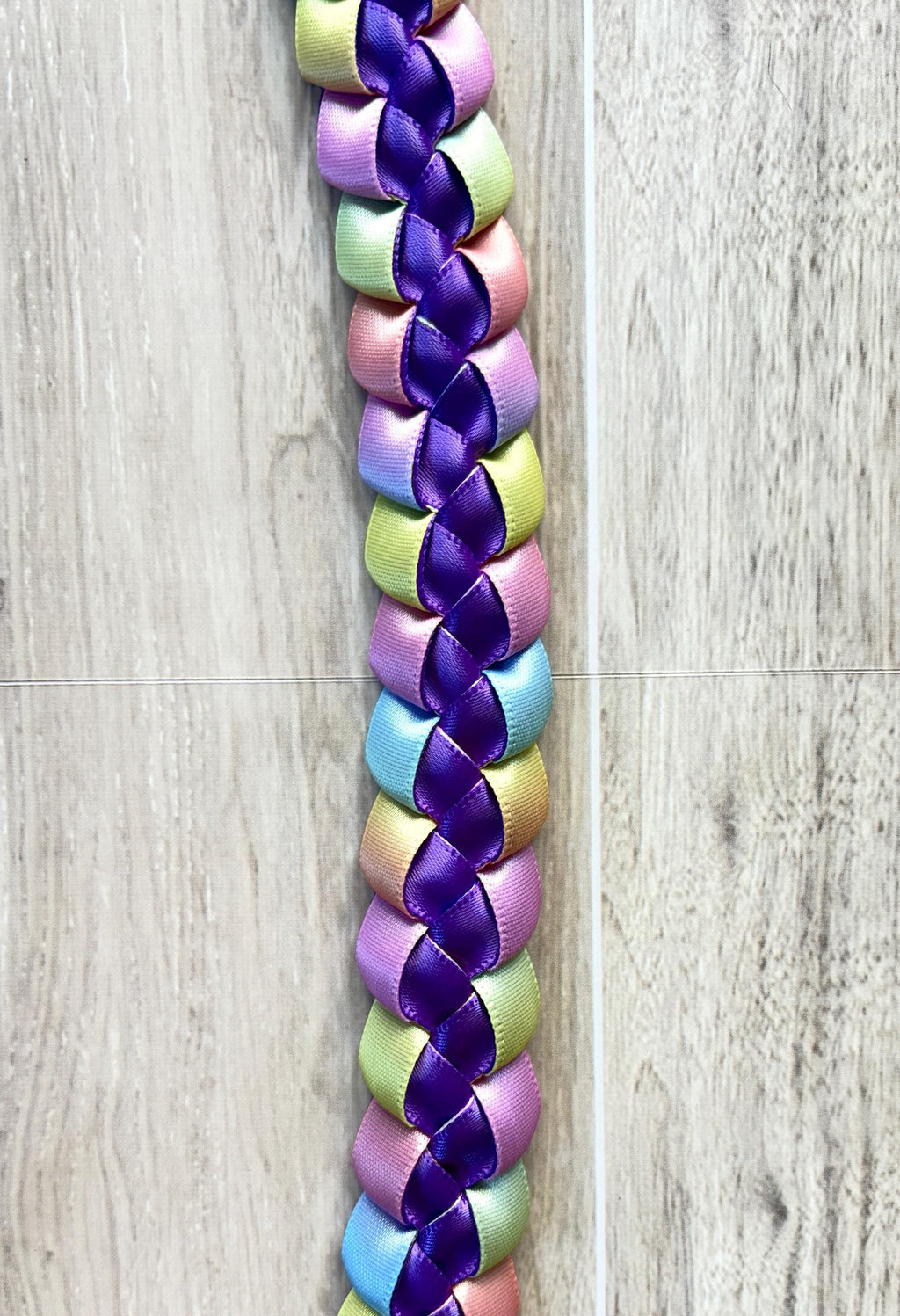 Dark Purple and Pastel Multicolor 3/8" Ribbon Lei
