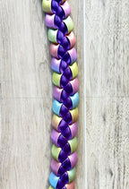 Dark Purple and Pastel Multicolor 3/8" Ribbon Lei