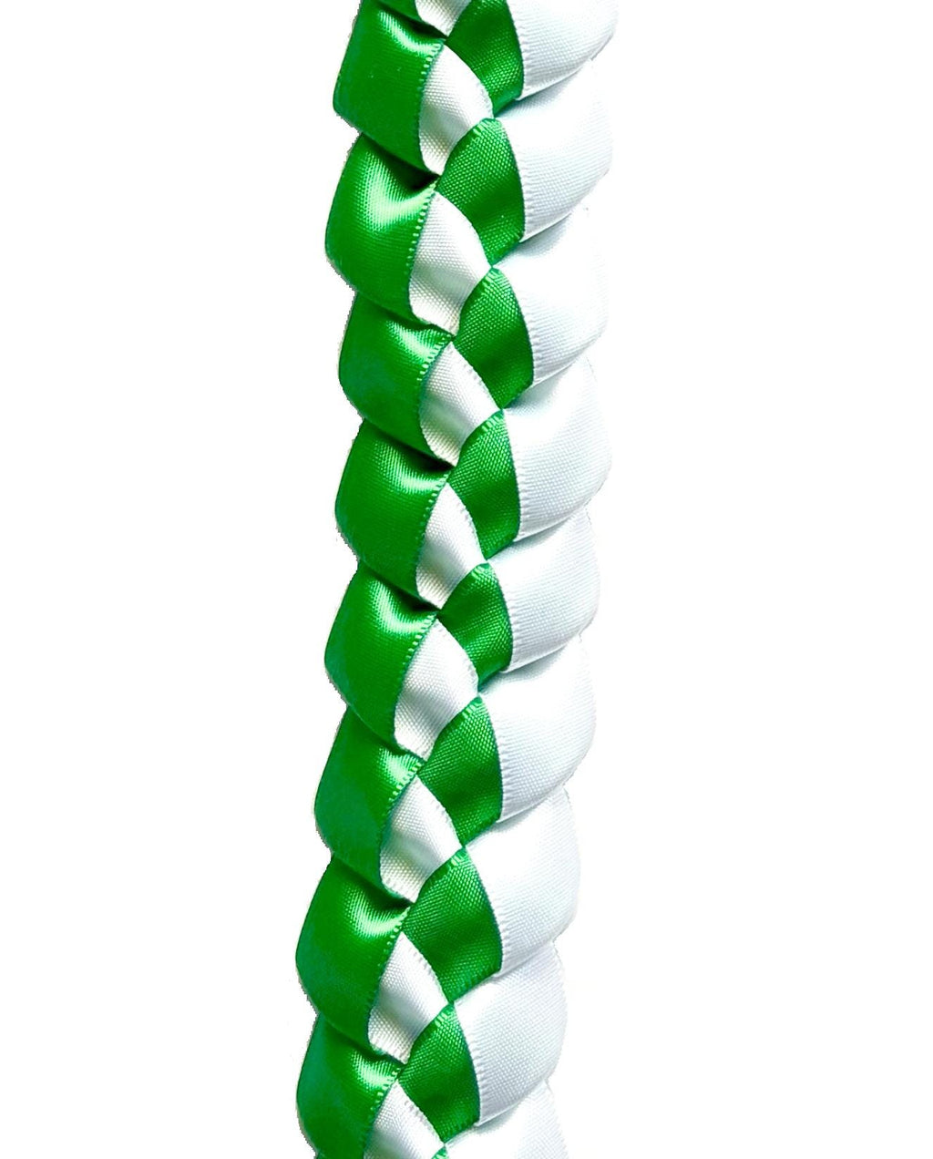 Emerald Green and White 5/8" Ribbon Lei