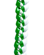 Emerald Green and White 5/8" Ribbon Lei