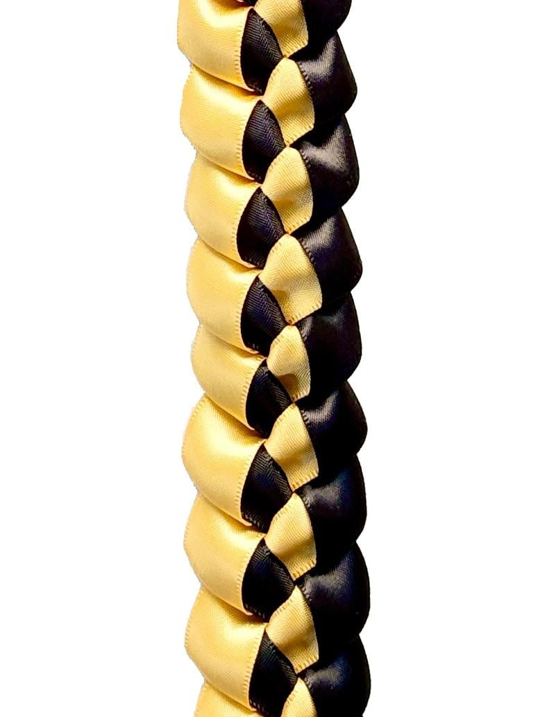 Black and Gold 5/8" Ribbon Lei