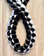 Black and White 5/8" Ribbon Lei
