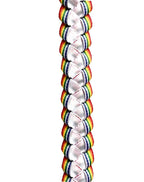 Rainbow and White 3/8-inch Ribbon Lei