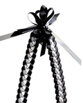 Silver, Black, and White 3/8" Ribbon Lei