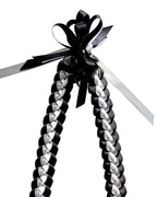 Silver, Black, and White 3/8" Ribbon Lei