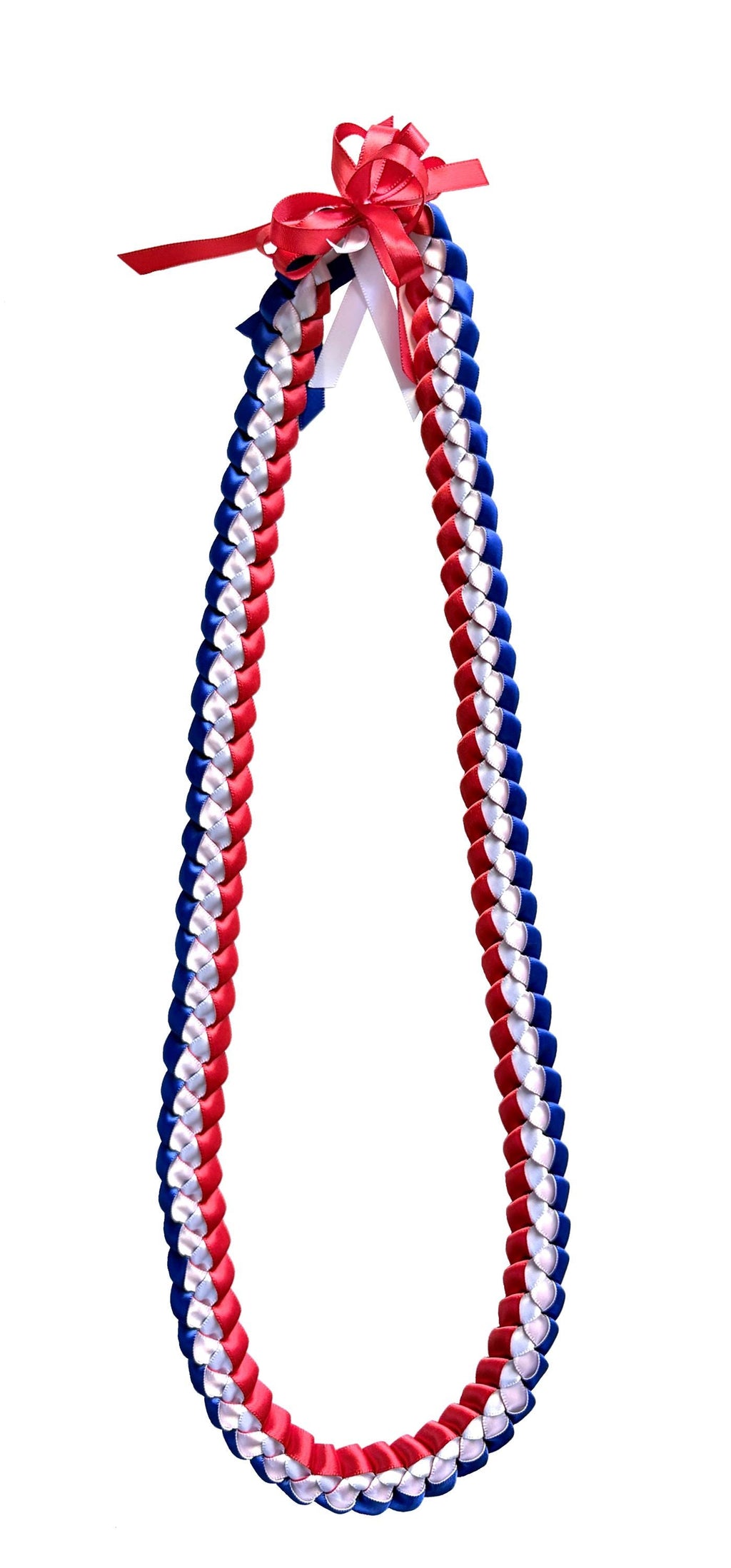 Red, White, and Royal Blue 3/8" Ribbon Lei