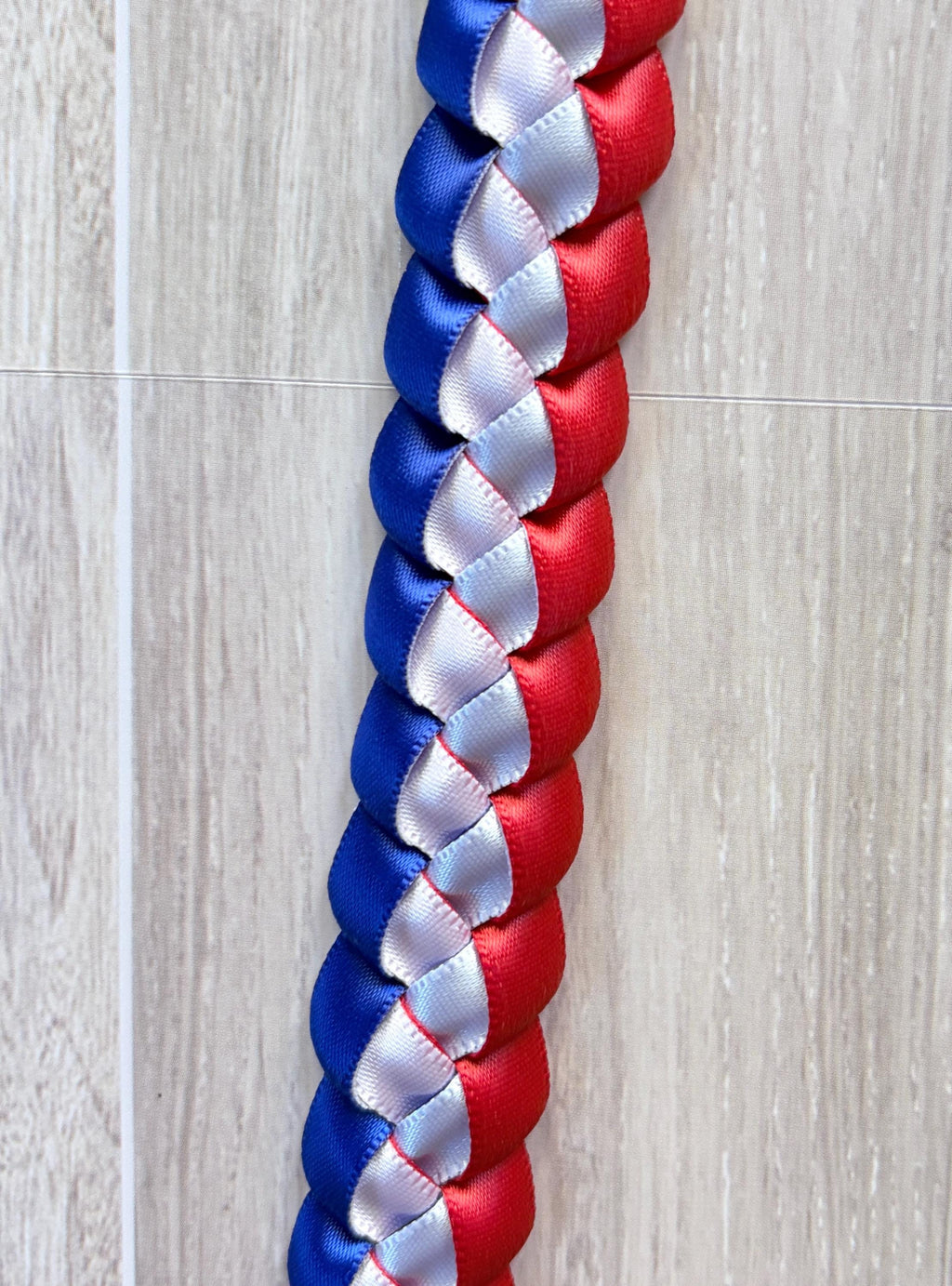 Red, White, and Royal Blue 3/8" Ribbon Lei