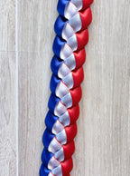 Red, White, and Royal Blue 3/8" Ribbon Lei