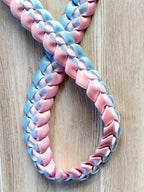 Light Blue, Pink, and White 3/8"" Ribbon Lei