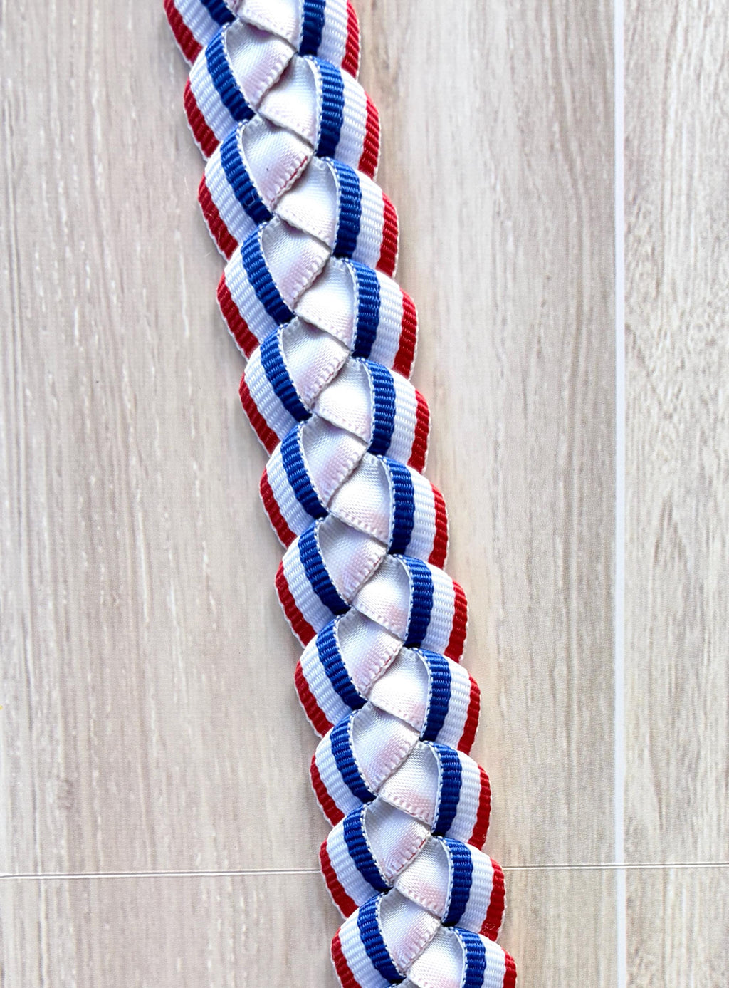 Red, White, and Blue 3/8" Grosgrain Ribbon Lei