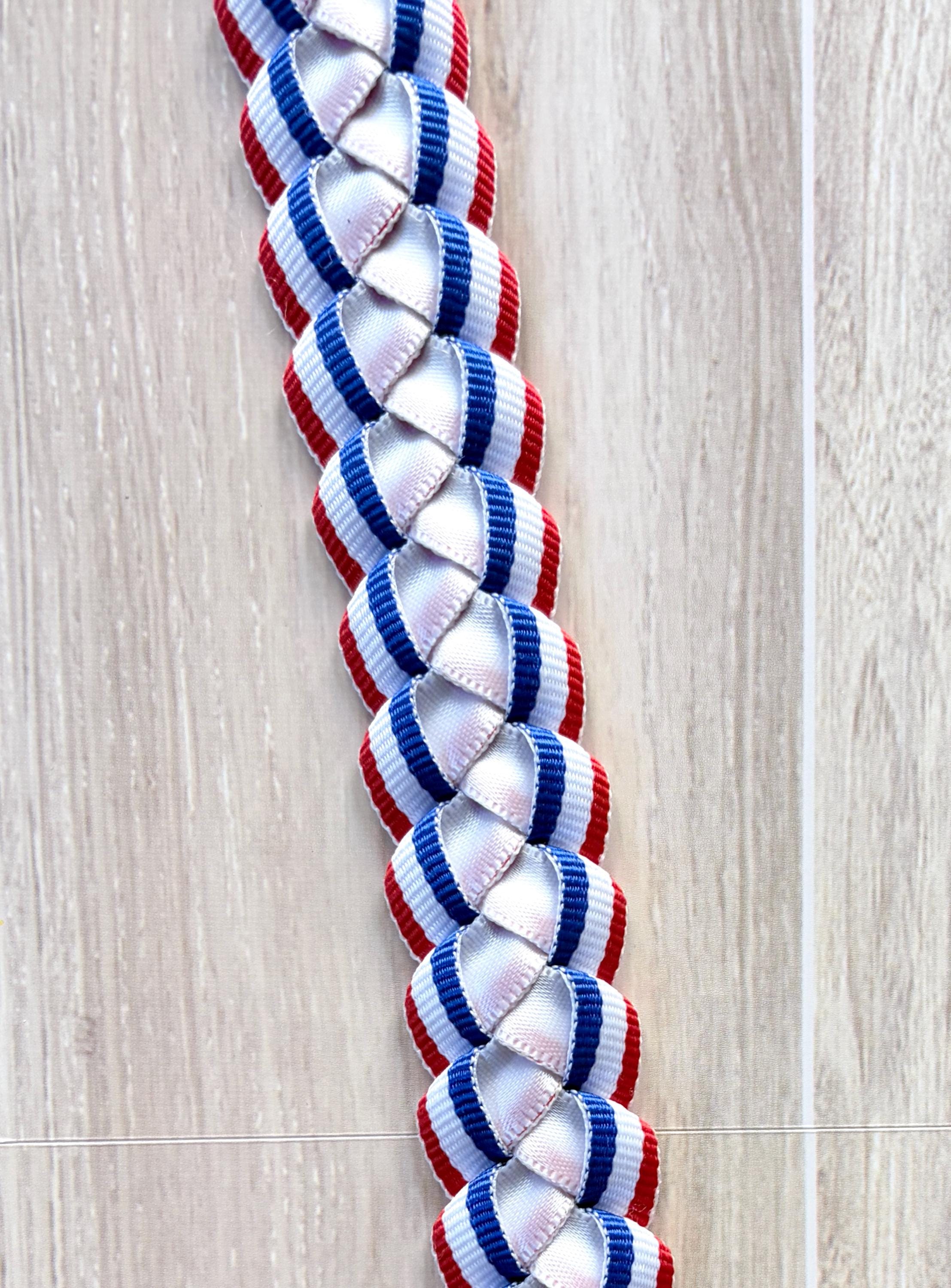 Red, White, and Blue 3/8" Grosgrain Ribbon Lei