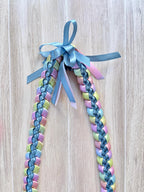 Slate Blue and Pastel Multicolor 3/8" Ribbon Lei