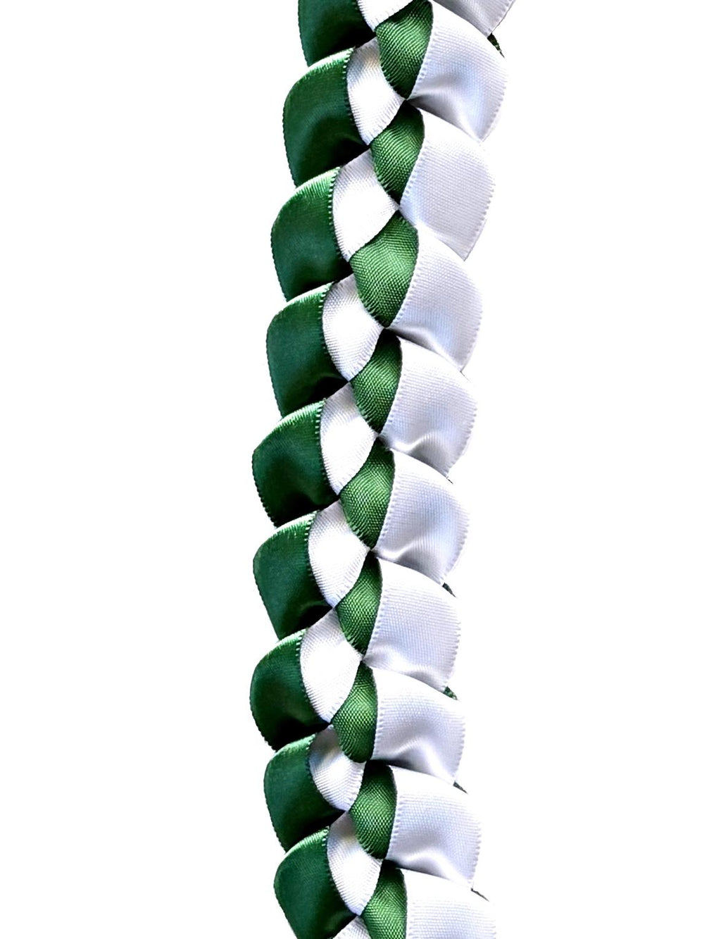 Forest Green and White 5/8" Ribbon Lei