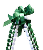Forest Green and White 5/8" Ribbon Lei