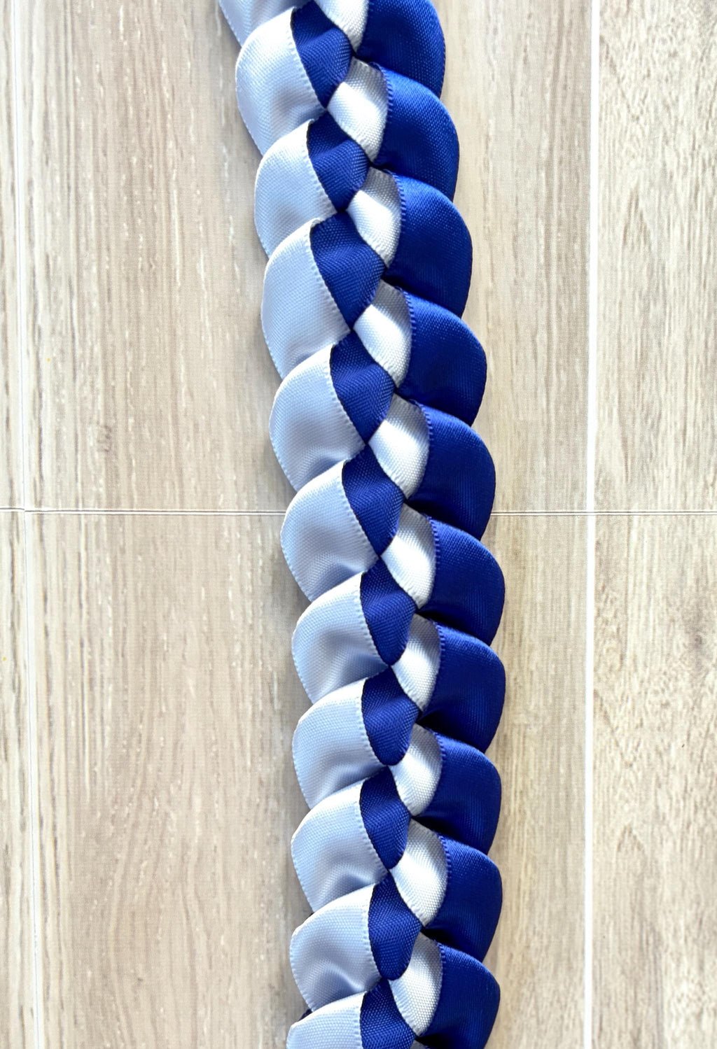 Royal Blue and White 5/8" Ribbon Lei