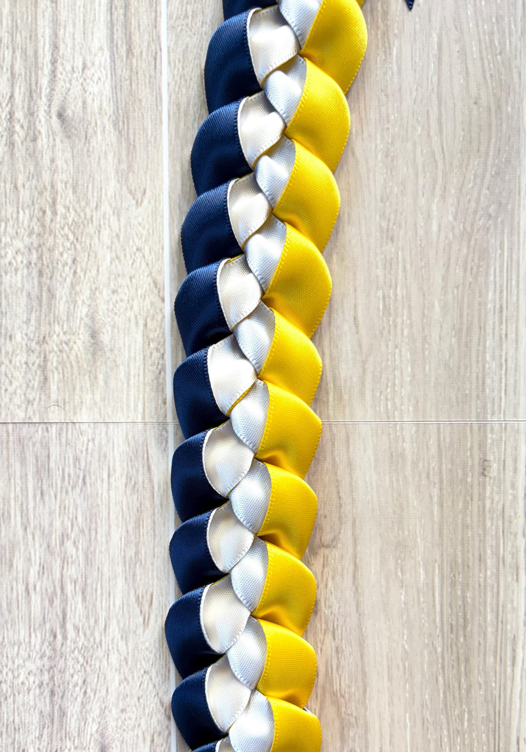 Navy Blue, Yellow, and White 5/8" Ribbon Lei