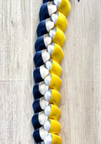 Navy Blue, Yellow, and White 5/8" Ribbon Lei