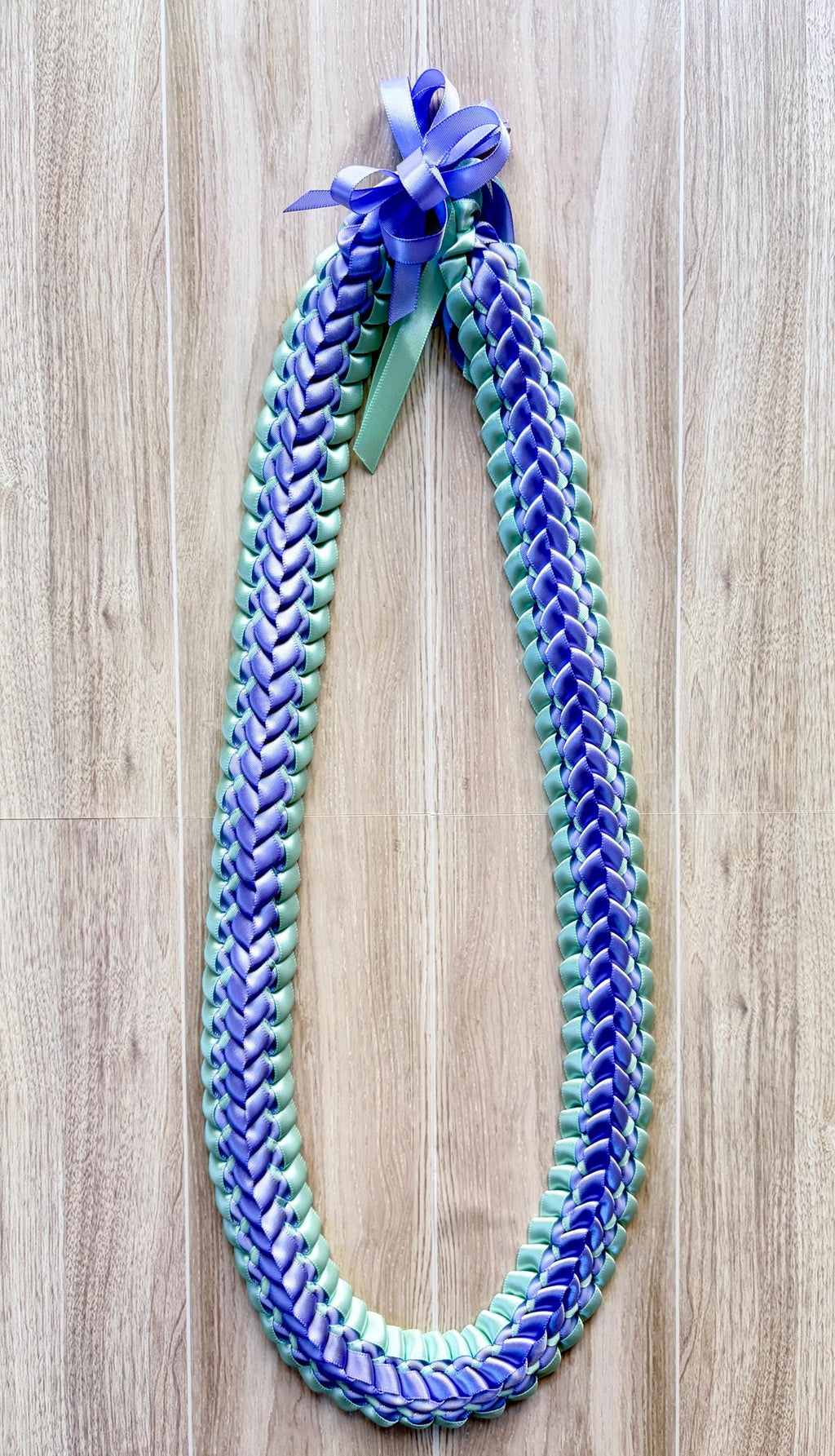 Iris and Mint Double Ribbon Lei