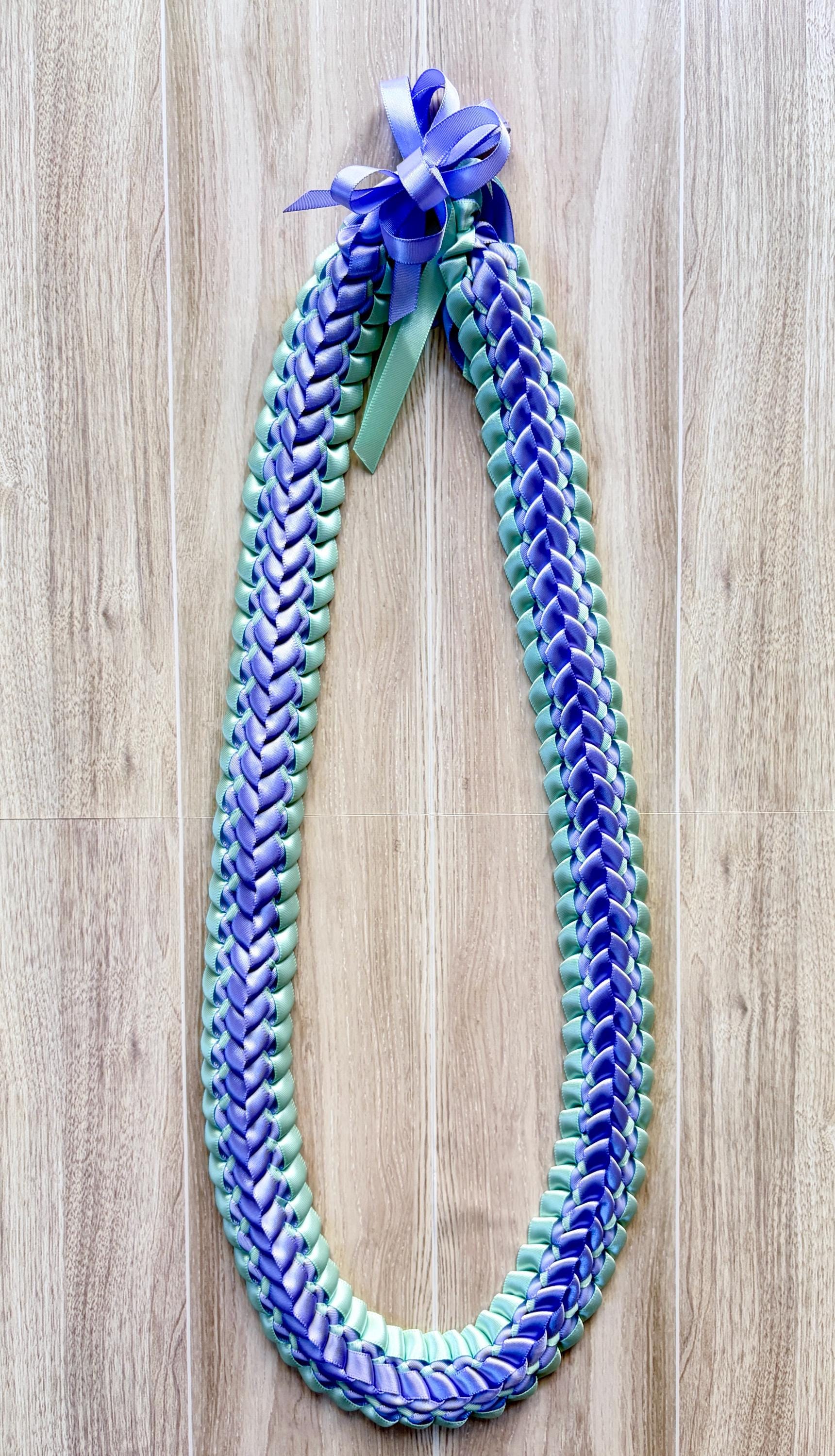 Iris and Mint Double Ribbon Lei
