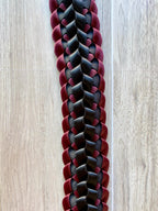 Burgundy and Black Double Ribbon Lei