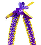 Dark Purple and Yellow Double Ribbon Lei