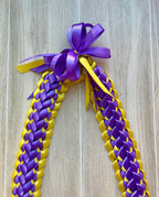 Dark Purple and Yellow Double Ribbon Lei