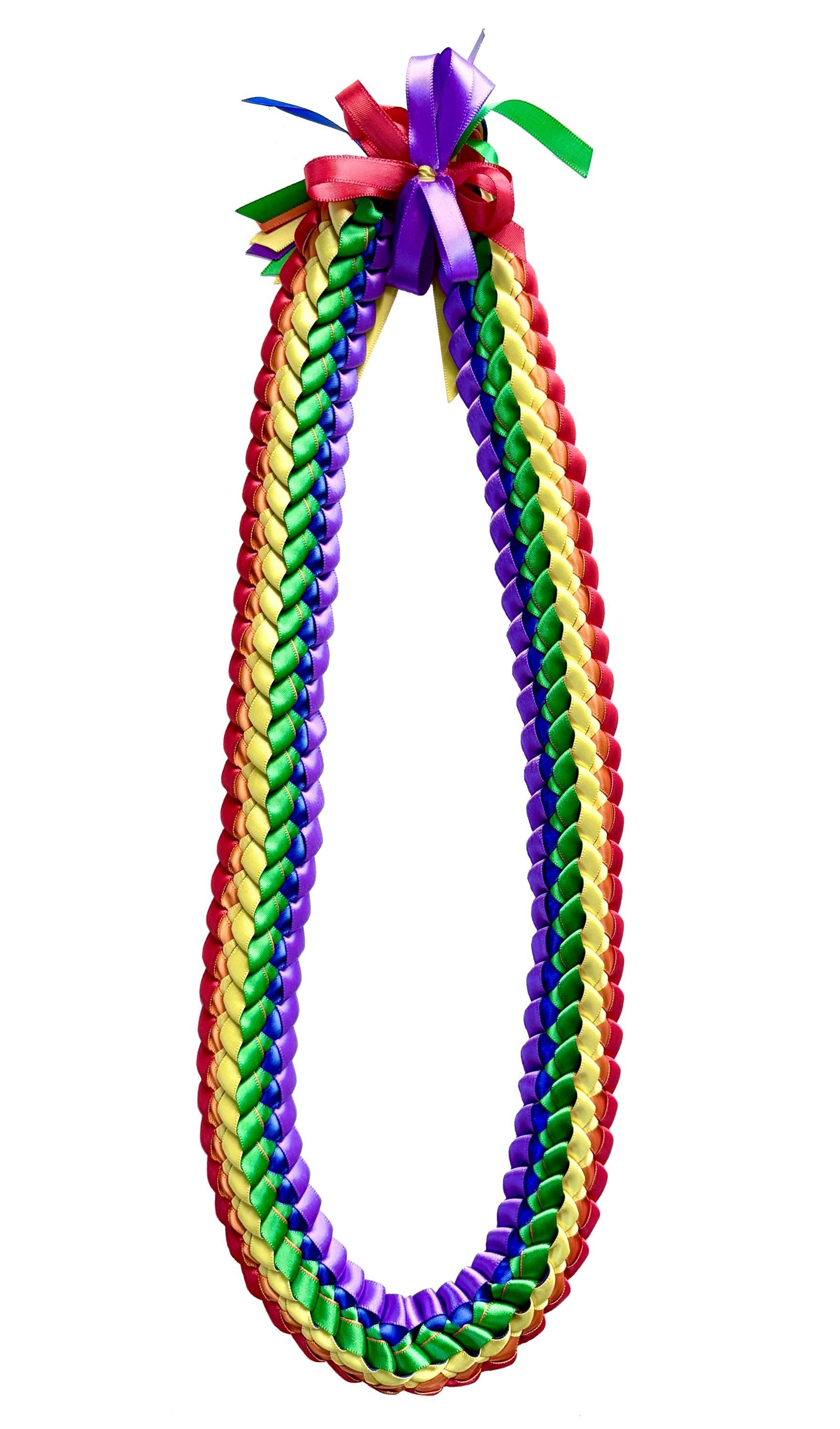 Rainbow Double Ribbon Lei