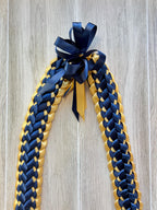 Navy Blue and Gold Double Ribbon Lei