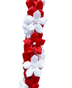 Red and White Wrap Ribbon Lei