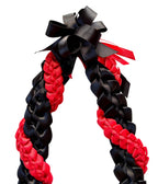 Black and Red Wrap Ribbon Lei